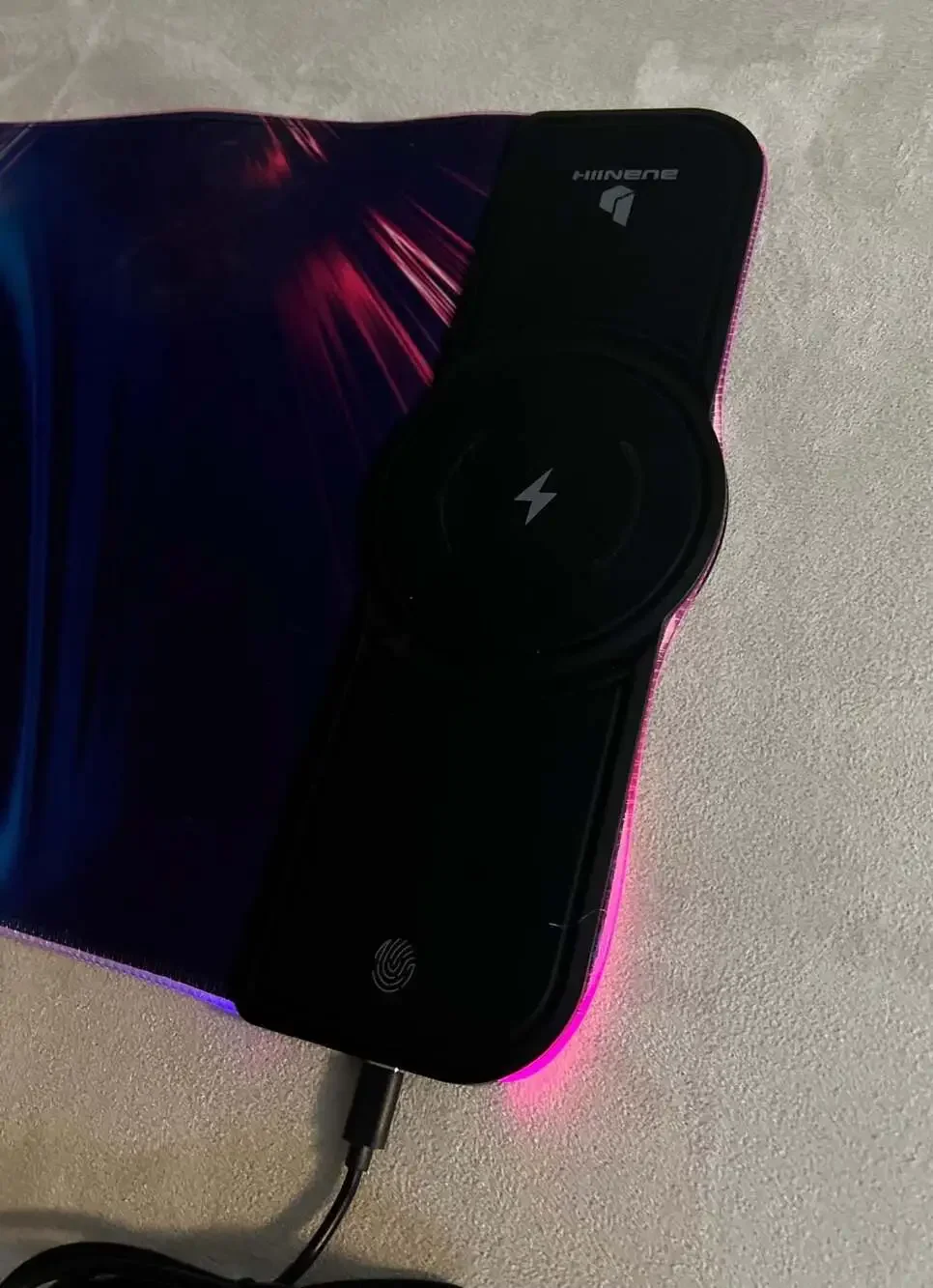 HIINENE 80cm x 30cm RGB LED Wireless Charging Gaming Mouse Pad